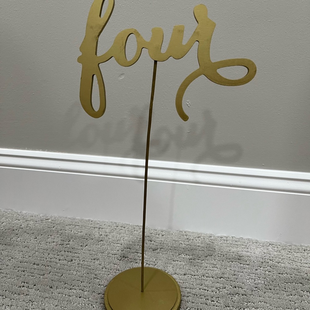 Gold wooden table numbers